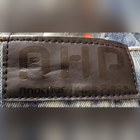 Another Hype Piece AHP Slim Blue Red Color Jeans Distressed Big & Tall 42 x 34 - Picture 6 of 8